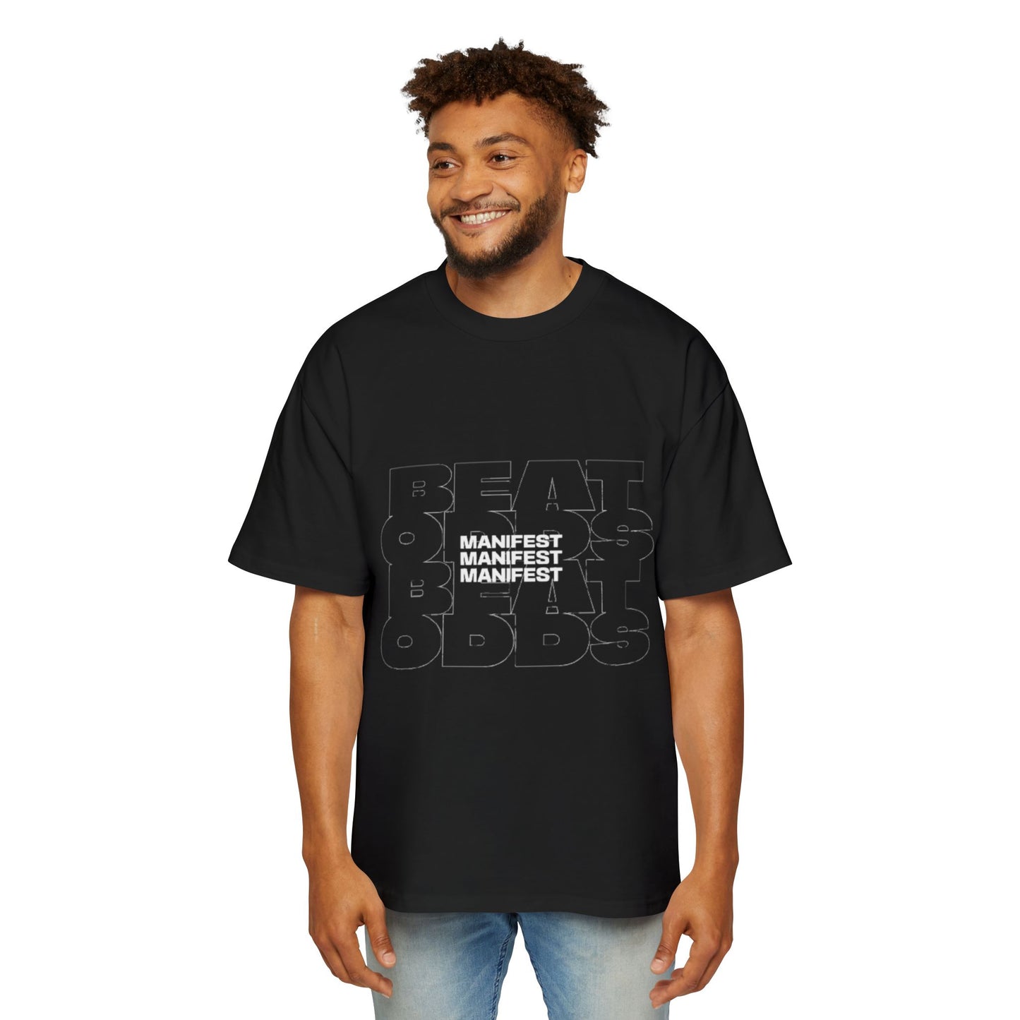 'Beat the Odds' Manifest Design Oversized Tee