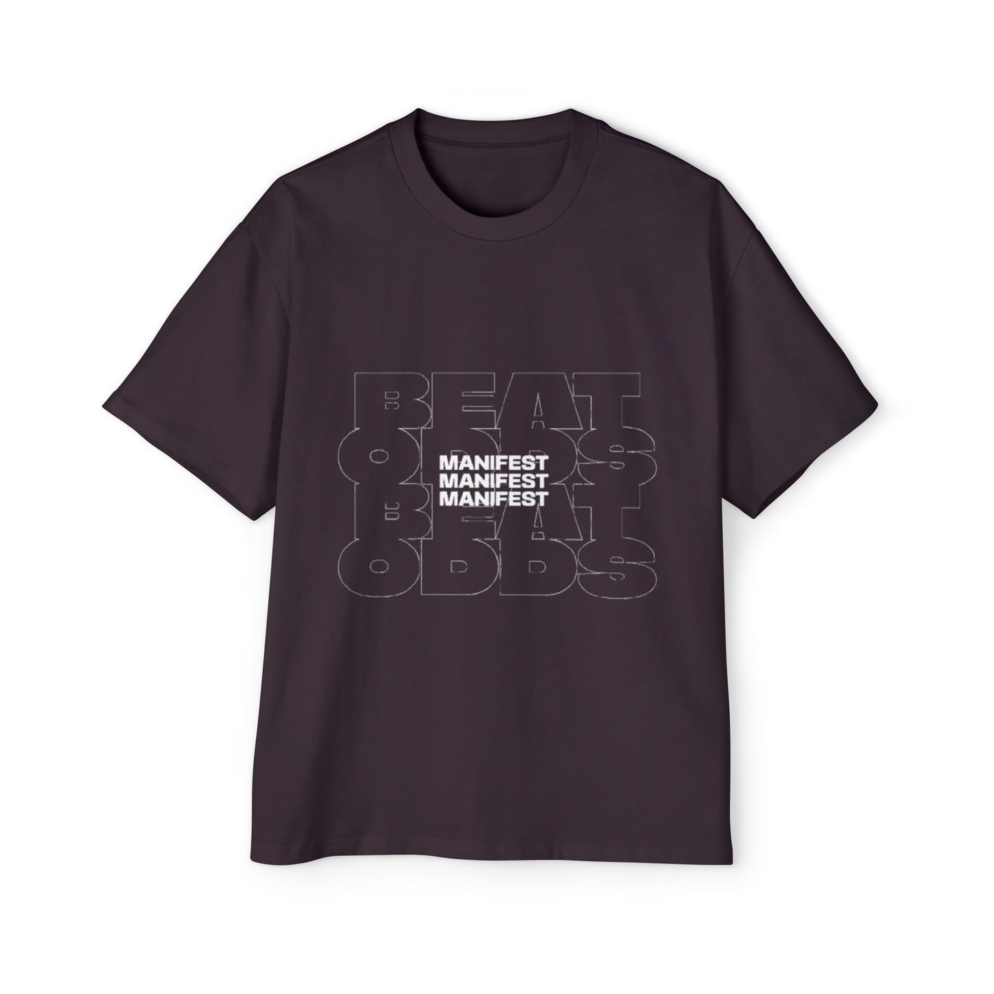 'Beat the Odds' Manifest Design Oversized Tee
