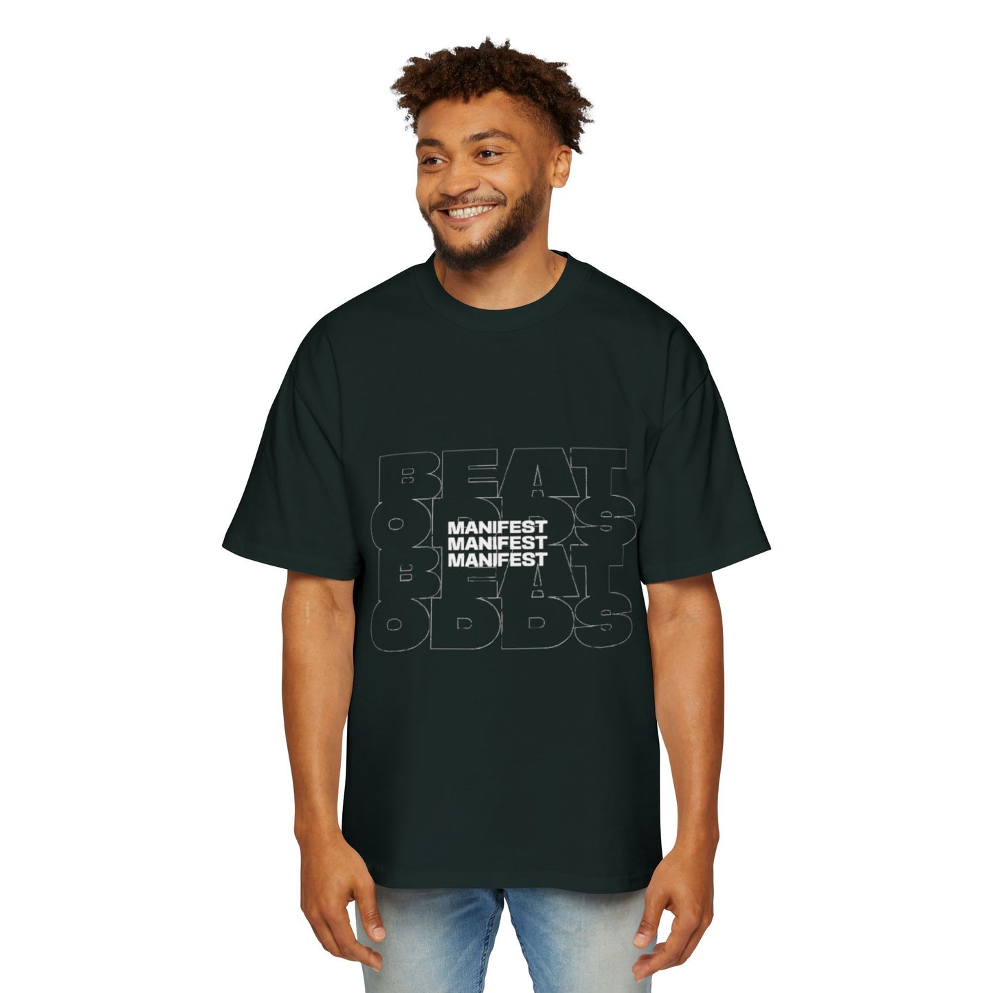 'Beat the Odds' Manifest Design Oversized Tee