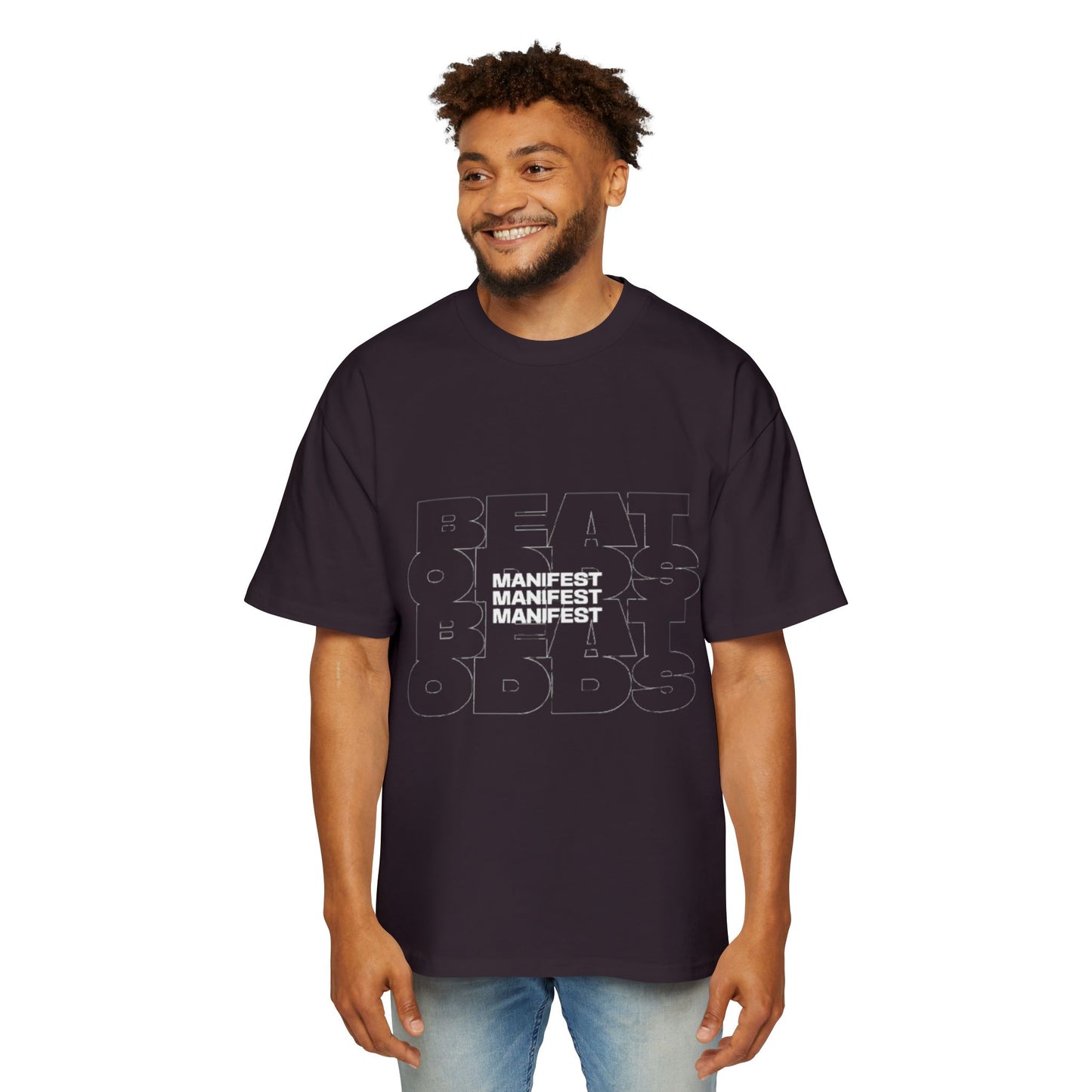 'Beat the Odds' Manifest Design Oversized Tee